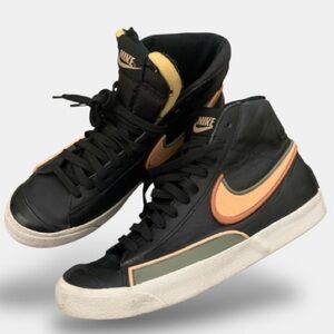 Nike Blazer Mid 77 Infinite  black  leather high top sneaker shoes womans 9.5